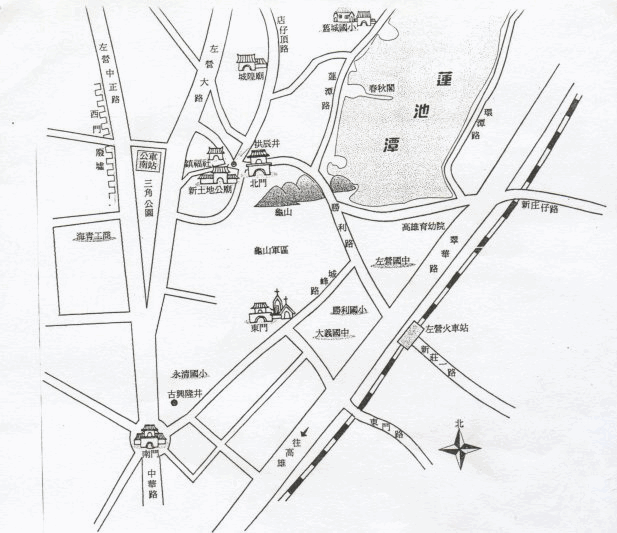 左營舊城漫步路線圖